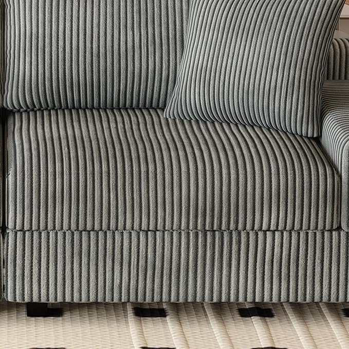 Eafurn 132.68" Oversized L Shaped Modular Sectional Sofa Couch with Reversible Chaise Lounge Daybed, Modern Corduroy Upholstered Corner Lounge Couch with Thick Cushions and Headrest