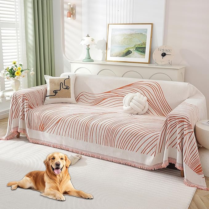 Non Slip Sofa Covers Couch Covers for 2 Cushion Couch Sofa Pet Friendly Washable Couch Covers for Sofa, Soft Thick Sectional Couch Covers L Shape Furniture Protector for Kids, Dogs 71" X102"