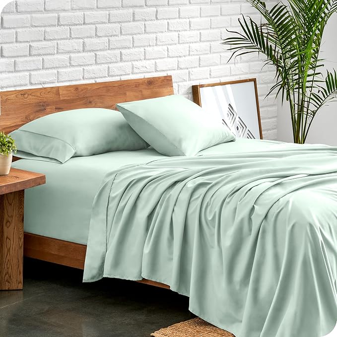 Bare Home King Sheet Set - Luxury 1800 Ultra-Soft Microfiber King Bed Sheets - Double Brushed - Deep Pockets - Easy Fit - 4 Piece Set - Bedding Sheets & Pillowcases (King, Spring Mint)