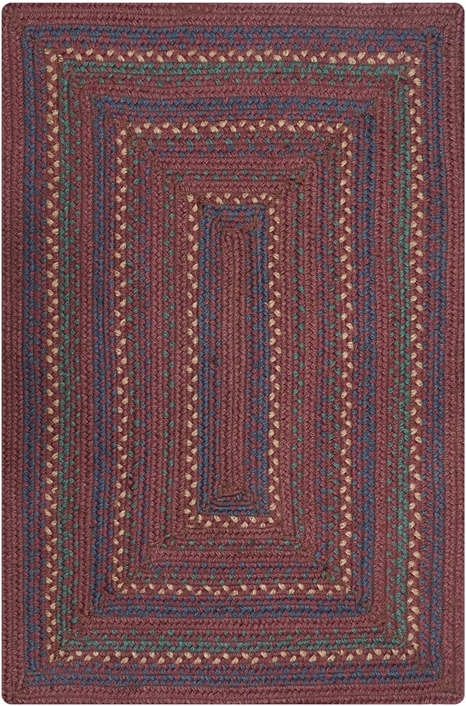 Jamestown Burgundy Jute Braided Rug, 20x30 Rectangle - Rustic Cabin Decor for Kitchen, Entryway, Everywhere