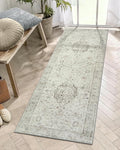LIVEBOX Washable 2x6 Runner Rug for Bathroom, Non Slip Kitchen Mats for Floor Entryway, Boho Indoor Front Door Mat Low-Pile Runners for Hallways, Farmhouse Rugs for Bath Laundry, Taupe