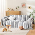 Boho Sofa Cover, Couch Covers for 3 Cushion Couch Sofa Pet Friendly, Sofa Cover Washable, Soft Chenille Living Room Couch Covers Slipcover, Pet Furniture Protecto (1# Grey, 71" x 150")