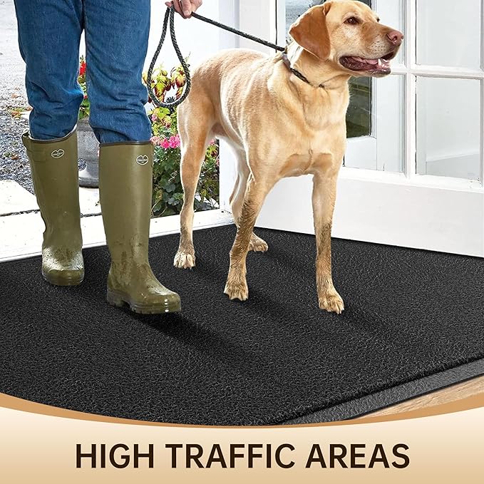 Amyracel Front Door Mat Indoor Outdoor Entrance, 48" x 72" All-Season Waterproof Heavy Duty Doormat for Outside Entry, Stain and Fade Resistant, Low Profile, Easy Clean Patio Entryway Mat