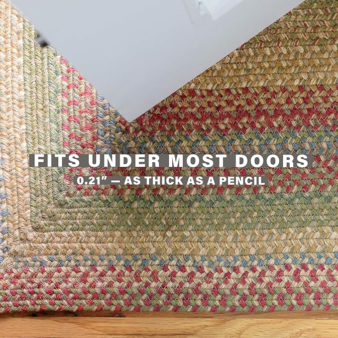 Azalea Multicolor Braided Oval Area Rugs, Jute, 5x8' - Perfect Country Primitive Decor for Living Room, Dining Room, Everywhere
