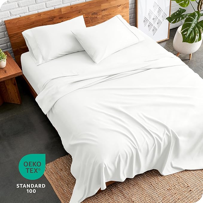 Bare Home Split Head Flex King Sheet Set - 1800 Ultra-Soft Microfiber Bed Sheets - Double Brushed - Deep Pockets - Easy Fit - 4 Piece Set - FlexTop King Bedding (Split Head Flex King, Cream)