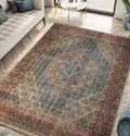 Keen Home Design 10x14 Rug - Machine Washable Area Rug with Non-Slip Backing, Ideal for Living Room, Dining Room, Bedroom - Vintage, Easy Clean, Durable, Low Pile Rug - (9'7" x 14')