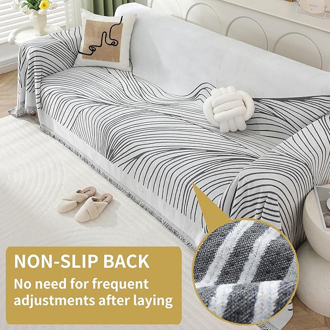 Non Slip Sofa Covers Couch Covers for 2 Cushion Couch Sofa Pet Friendly Washable Couch Covers for Sofa, Soft Thick Sectional Couch Covers L Shape Furniture Protector for Kids, Dogs 71" X102"