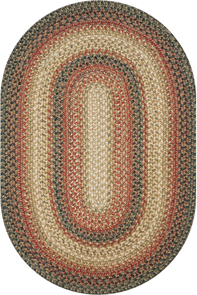Homespice Russet Multi Color Oval Braided Rug, 8x10' - Handmade with Jute, Warm Country Decor, Perfect for Living Rooms and Bedrooms - Pet Friendly and Easy to Clean