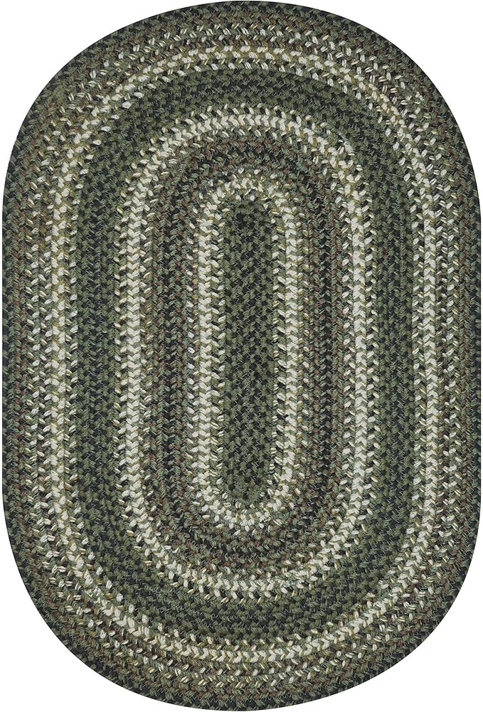 Homespice Pinecone Green Oval Rugs 6x9' – Rustic Jute Oval Area Rugs for Bedroom and Living Room for Country Decor