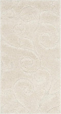 SAFAVIEH Florida Shag Collection Accent Rug - 2'3" x 4', Creme & Creme, Scroll, Non-Shedding & Easy Care, 1.2-inch Thick Ideal for High Traffic Areas in Entryway, Living Room, Bedroom (SG455-1111)