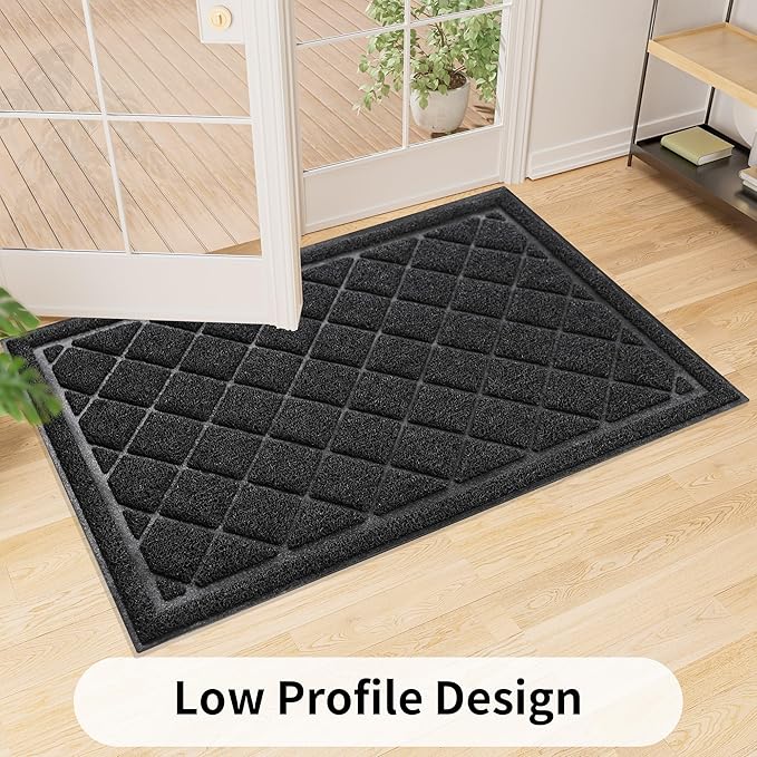 Front Door Mat Indoor Outdoor, 48" x 36" Non Slip Welcome Doormat for Entryway, Heavy Duty Low Profile Entrance Rug for High Traffic Areas, Patio, Outside Entry, Yard, Porch Waterproof