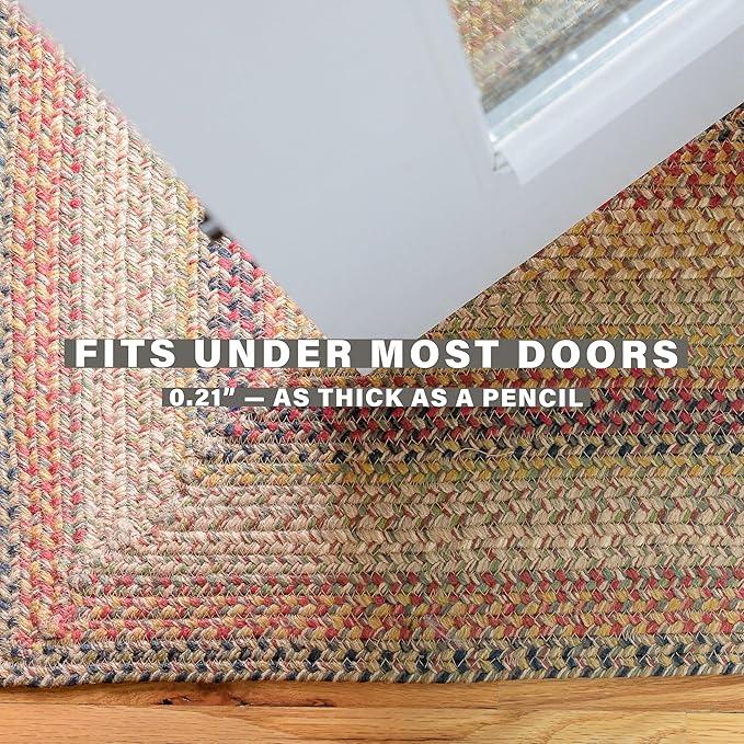 Homespice Kingston Jute Braided Area Rugs 8x10' – Ideal as Multicolor Dining Room Rugs for Under Table for Country Decor