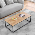 CENSI 47-Inch Natural Oak Accent Coffee Table/Center Table for Living Room, Rectangle Modern Industrial Style,Wood and Metal, Max.Loading 220 lbs. (White Oak)