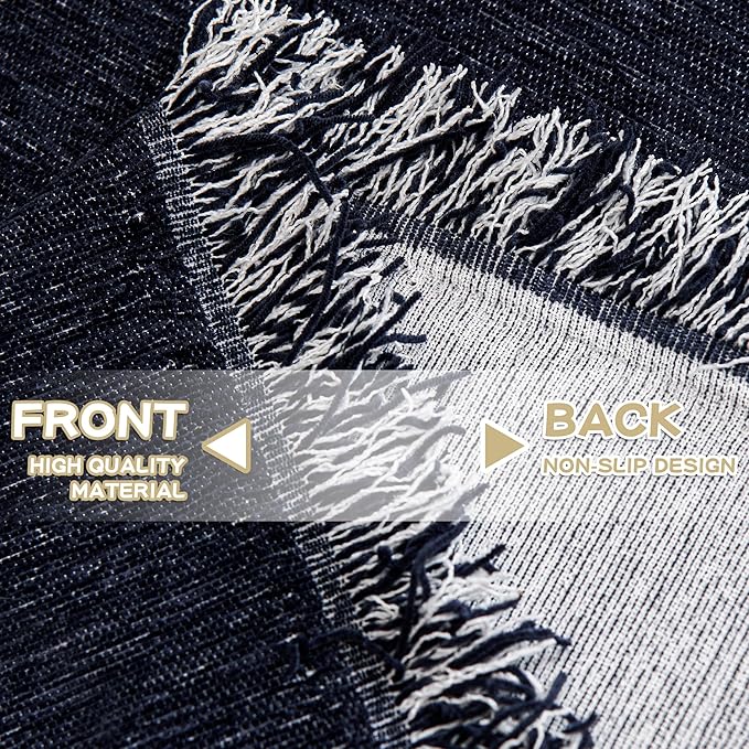 MYSKY HOME Couch Cover for Dogs Washable Couch Covers for 3 Cushion Couch Sofa Super Soft Sofa Slipcover Non Slip Sofa Cover, Chenille Sofa Covers for Dogs, Furniture Protector, 91"x134", Navy Blue