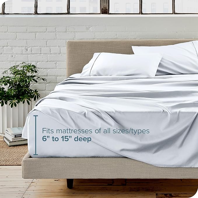 Bare Home Split Queen Sheet Set - 1800 Ultra-Soft Microfiber Bed Sheets - Double Brushed - Deep Pockets - Easy Fit - 5 Piece Set - Bedding Sheets & Pillowcases (Split Queen, White)