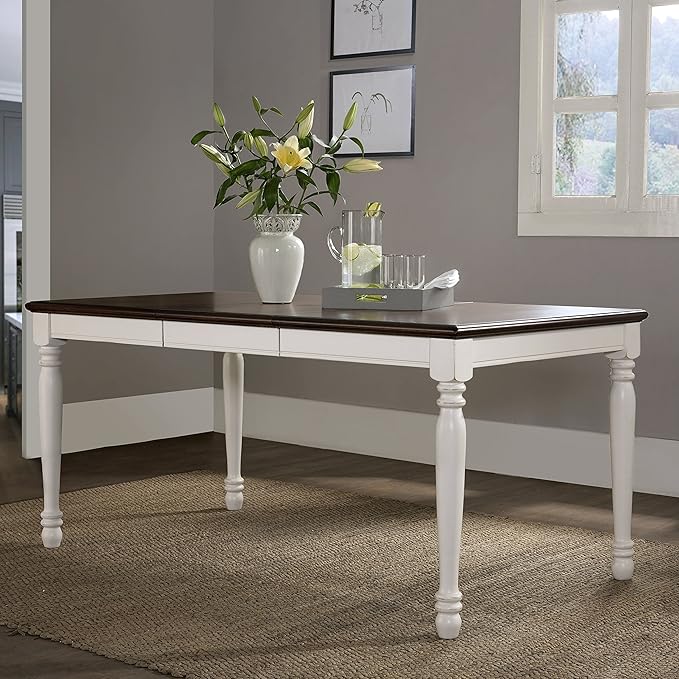 Crosley Furniture Shelby 5-Piece Traditional Dining Table Set for 4, Dinner Tables with Kitchen Chairs, Distressed White