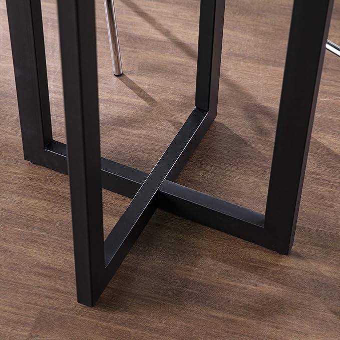SEI Furniture Danby 42" Bar Bistro Table, Burnt Oak, Black