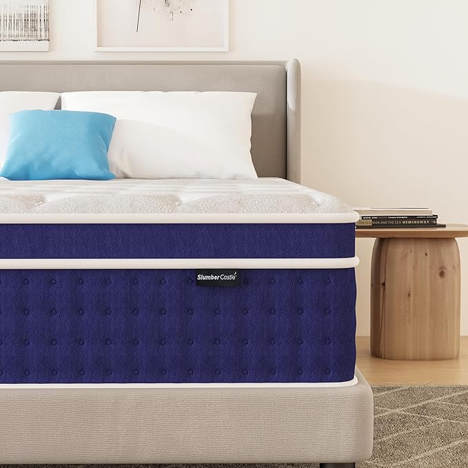 Queen Mattress, 14 Inch Queen Size Hybrid Mattress in a Box, Gel Memory Foam and Pocket Coils Innerpring Mattresses with Ergonomic Design, Cooler Sleep with Pressure Relief and Support, 60"*80"*14"