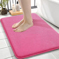 OLANLY Thick Memory Foam Bath Mat Rug 24x16, Extra Soft Absorbent Bathroom Rug, Quick Dry Bath Mats, Non-Slip, Machine Washable Carpet for Bathroom, Tub and Shower, Home Decor Accessories, Hot Pink