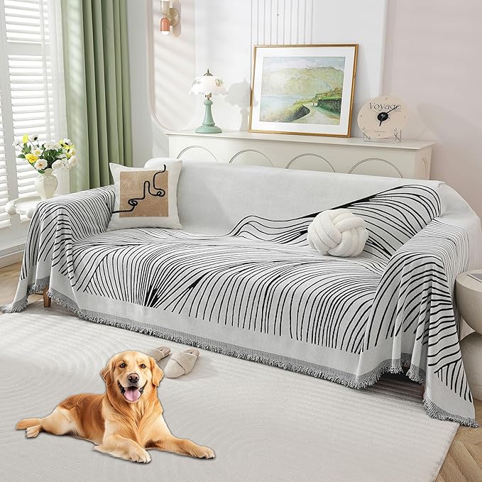Non Slip Sofa Covers Couch Covers for 2 Cushion Couch Sofa Pet Friendly Washable Couch Covers for Sofa, Soft Thick Sectional Couch Covers L Shape Furniture Protector for Kids, Dogs 71" X102"