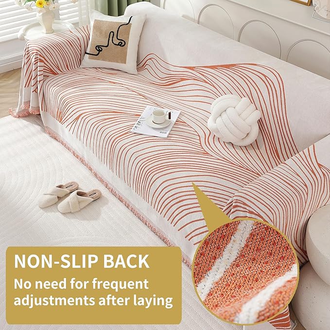Non Slip Sofa Covers Couch Covers for 2 Cushion Couch Sofa Pet Friendly Washable Couch Covers for Sofa, Soft Thick Sectional Couch Covers L Shape Furniture Protector for Kids, Dogs 71" X102"