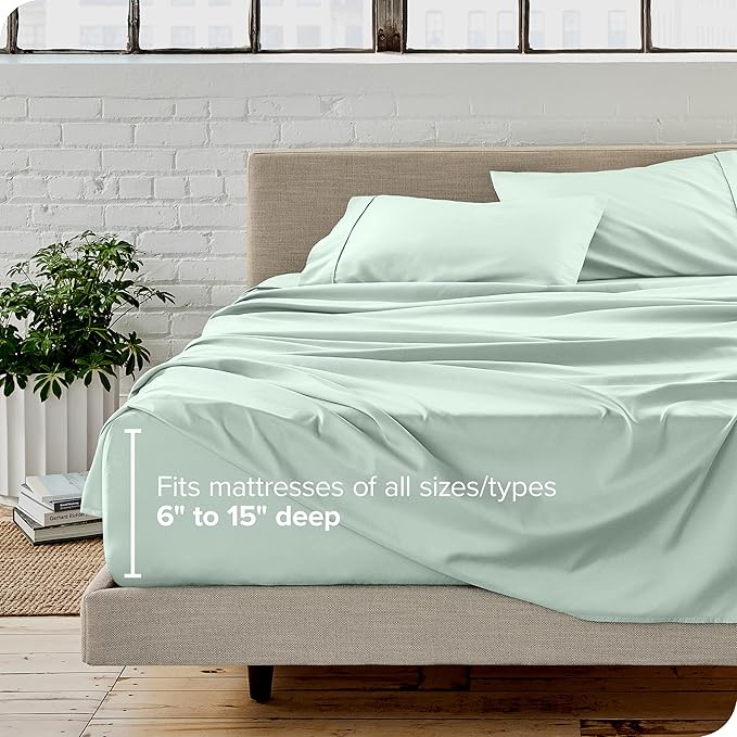 Bare Home King Sheet Set - Luxury 1800 Ultra-Soft Microfiber King Bed Sheets - Double Brushed - Deep Pockets - Easy Fit - 4 Piece Set - Bedding Sheets & Pillowcases (King, Spring Mint)