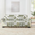 Great Bay Home Reversible Patchwork Sofa Cover - Washable Slipcover Furniture Protector with Elastic Straps - Couch Cover for Dogs, Kids, and Pets - Box-Stitched Detail (Sofa, Olive/Brown)