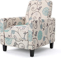 Christopher Knight Home Dufour White and Blue Floral Fabric Recliner 26.75D x 34W x 36.25H in