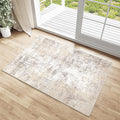 2x3 Washable Area Rug Beige Grey Neutral Abstract Entryway Kitchen Non Slip Low Pile Throw Rug Living Room Bedroom Indoor Doormat Small Soft Carpet for Entrance Bathroom