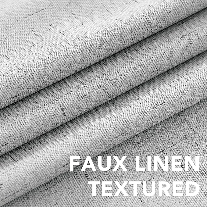 H.VERSAILTEX 100% Blackout Curtains for Bedroom Thermal Insulated Linen Textured Curtains Heat and Full Light Blocking Drapes Living Room Curtains 2 Panel Sets, Glacier Gray, 52x72 Inch