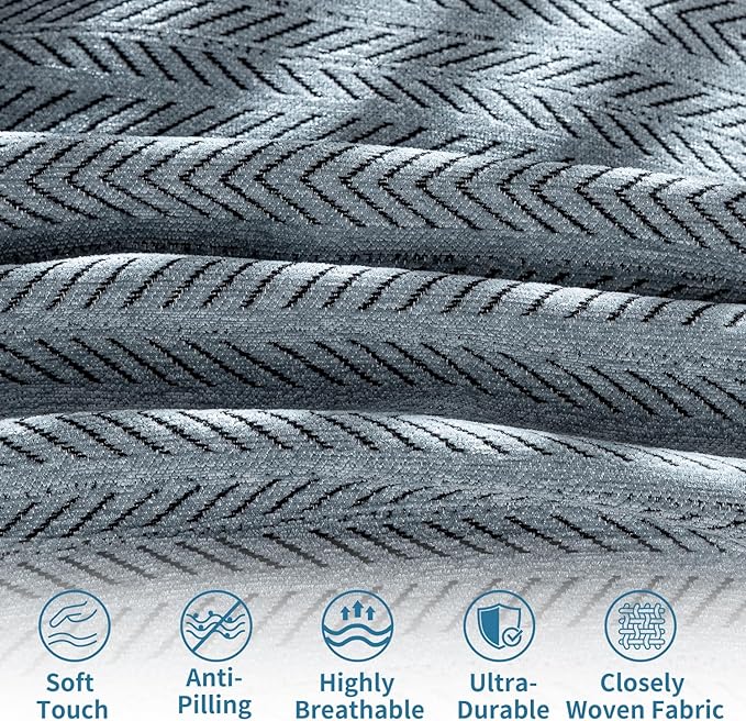Nobildonna Sofa Cover Washable Soft Thicken Chenille Couch Cover with Tassel,Waterproof Sofa Slipcovers for 2 Cushion Couch,Loveseat,Futon Couch Furniture Protector Pet-Friendly,Dusty Blue 71"x102"
