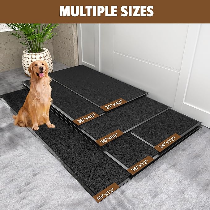Front Door Mat Outside Entrance, 72" x 36" Doormat Outdoor Indoor Entrance, Non Slip Indoor Mats for Entryway, Heavy Duty Waterproof Low Profile Welcome Mat for Entry, Patio, High Traffic Areas