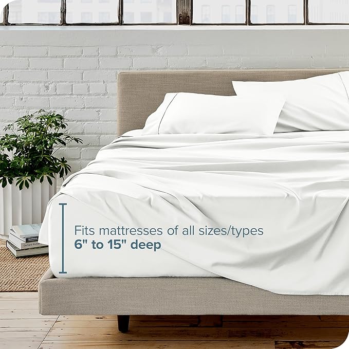 Bare Home Split Head Flex King Sheet Set - 1800 Ultra-Soft Microfiber Bed Sheets - Double Brushed - Deep Pockets - Easy Fit - 4 Piece Set - FlexTop King Bedding (Split Head Flex King, Cream)
