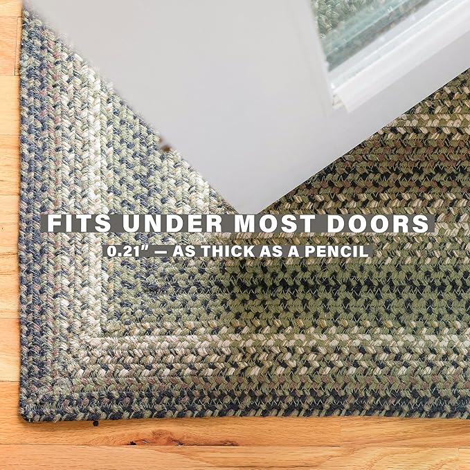 Homespice Pinecone Jute Braided Green Area Rug 4x6' - Rustic Braided Area Rug for Living Room and Dining Room