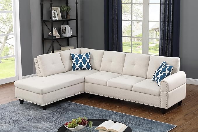 Halibur Sectional Sofa or Couch for Living Room, Apartment, Bedroom, Office