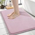 OLANLY Thick Memory Foam Bath Mat Rug 24x16, Extra Soft Absorbent Bathroom Rug, Quick Dry Bath Mats, Non-Slip, Machine Washable Carpet for Bathroom, Tub and Shower, Home Decor Accessories, Dusty Rose