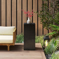 Christopher Knight Home Bard 33.75" Square Living Room Side Table, Wood-Like Distressed Finish End Table, Decorative Accent Table for Indoor Outdoor Usage, Space Saving Furniture, Black