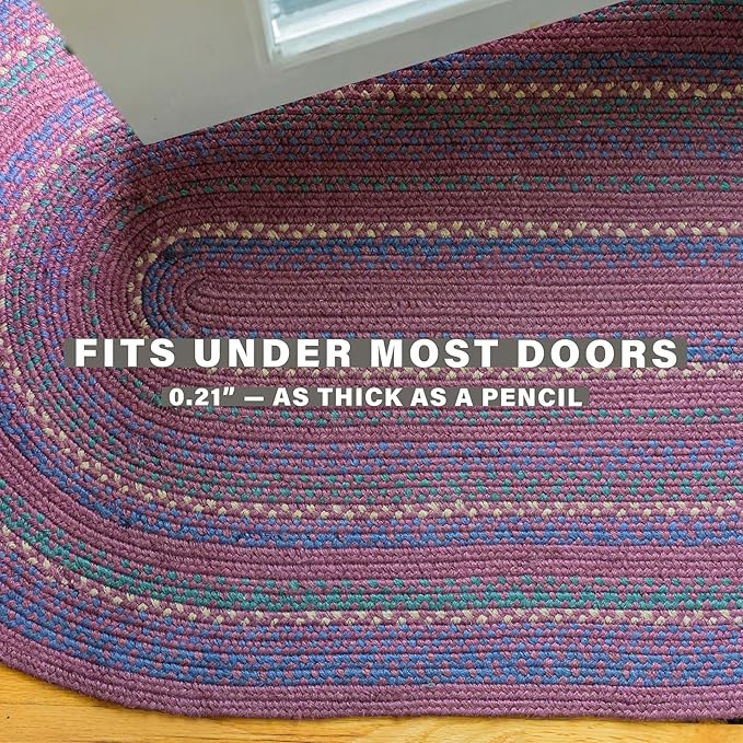 Jamestown Burgundy Braided Oval Rug, Jute, 4x6' - Rustic Cabin Decor for Entryway, Bedroom, Everywhere