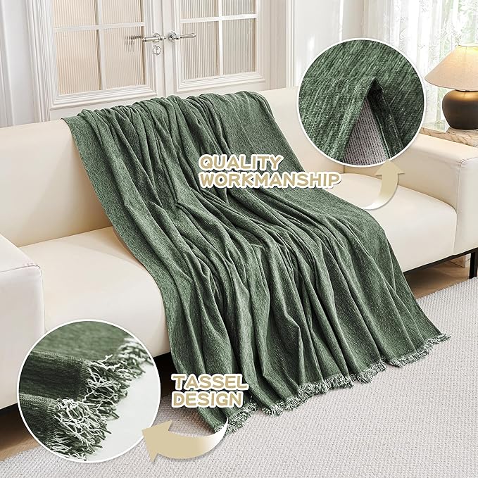 MYSKY HOME Chair Couch Cover Sectional Couch Covers for Pet Sofa Covers Non Slip Soft Couch Sofa Cover, Washable Furniture Protector Sofa Slipcover Sofa Throw Living Room, 71"x91", Moss Green