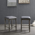 Roundhill Furniture Arnhem Wood Upholstered Counter Height Stools, Set of 2, Gray
