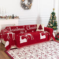 MYSKY HOME Christmas Couch Cover for Dogs, Washable Couch Covers, Non Slip Sofa Slipcover, Couch Cover 2 Cushion Sofa Dogs Furniture Protector, Chenille Sofa Covers for Pets, Kids, 71"x102", Red