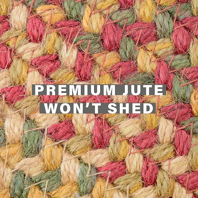 Cider Barn Cranberry Red Jute Braided Rug, 20x30 Rectangle - Perfect Country Rustic Decor for Kitchen, Entryway, Everywhere