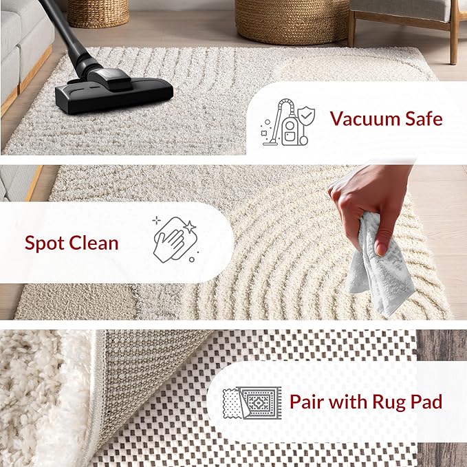 nuLOOM Gloria Abstract Shag Area Rug, 9x12, Beige