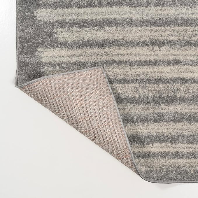 JONATHAN Y Khalil Modern Berber Stripe Gray/Cream Indoor Area Rug, 3x5, Contemporary, Bohemian, Easy-Cleaning for Living Room, Bedroom, Kitchen, Pet Friendly, Non-Shedding (MOH207G-3)