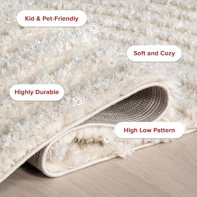 nuLOOM Gloria Abstract Shag Accent Rug, 2x3, Beige