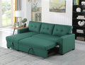 Devion Furniture Philly 4-in-1 Convertible L Shaped Couch with Pull Out Bed and Storage, Sectional Sleeper Sofa with Reversible Chaise for Living Room, Apartment, Bedroom, Office