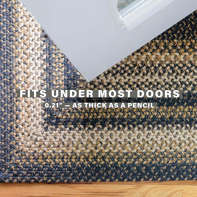 Kilimanjaro Black and Tan Oval Braided Rug, 2x3' - Handmade with Jute, Warm Primitive Decor, Perfect for Bathrooms and Entryways - Reversible and Easy to Clean