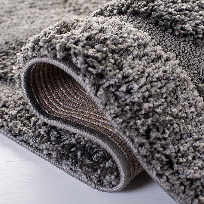 SAFAVIEH Florida Shag Collection X-Large Area Rug - 11' x 15', Grey, Scroll Design, Non-Shedding & Easy Care, 1.2-inch Thick Ideal for High Traffic Areas in Living Room, Bedroom (SG455-8013)