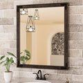 TETOTE 30 x 36 Black Wooden Mirror for Bathroom Wall/Bedroom/Living Room/Entryway Farmhouse Rustic Bathroom Vanity Mirror for Over Sink Waterproof (Horizontal/Vertical Mounted)