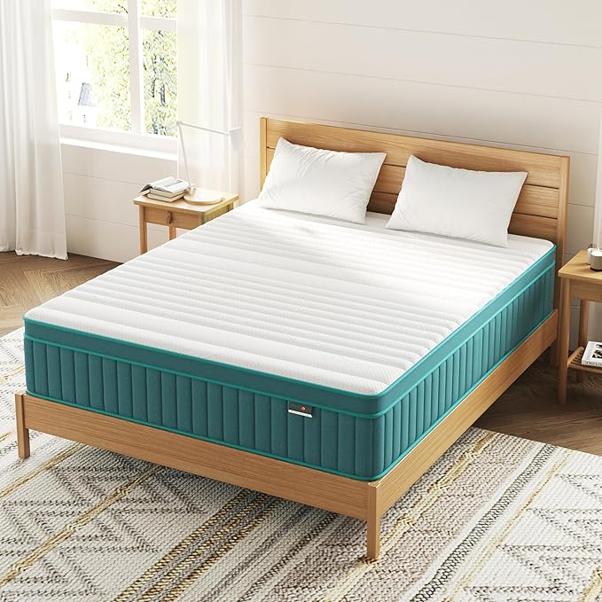 Firm Queen Mattress, 14 Inch Cooling-Gel Memory Foam & Pocket Spring Hybrid Mattress,Firm Feel,Bed Mattresses in a Box, CertiPUR-US Certified